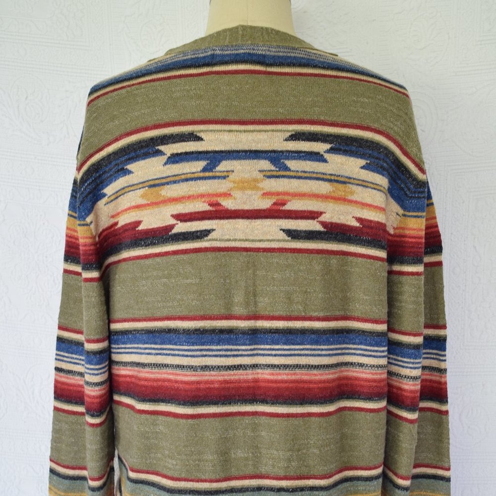 Ralph Lauren Aztec Wool blanket Navajo cardigan - Picture 8 of 10